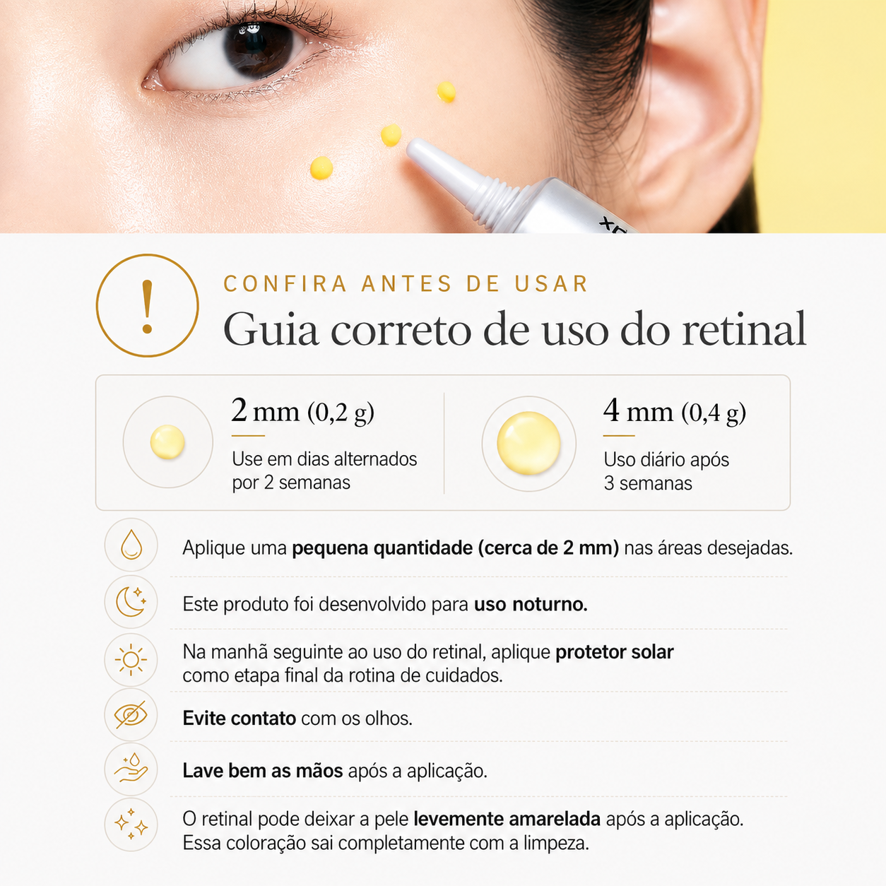Guia de uso do Celimax Retinal Shot Tightening Booster
